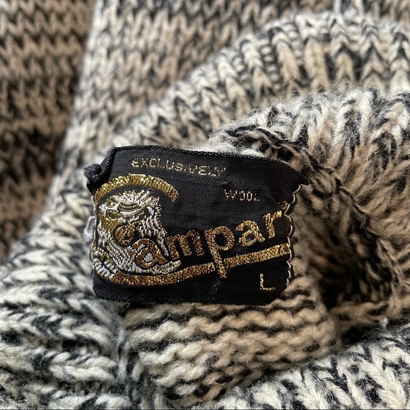 VINTAGE Campar Wool Cozy Long Knit Turtleneck Sweater Large - Picture 4 of 4